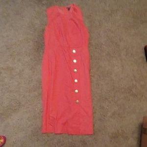 Nina Leonard Peach colored linen dress